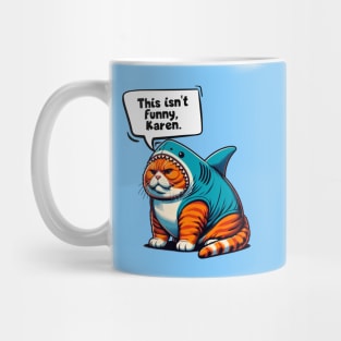 Fat Orange Cat in Shark Costume 😾🦈 Mug